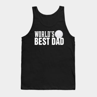 Simple World's Best Dad Typography with Golf Ball Tank Top